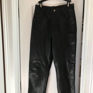 Vintage Black Leather Pants Vakko